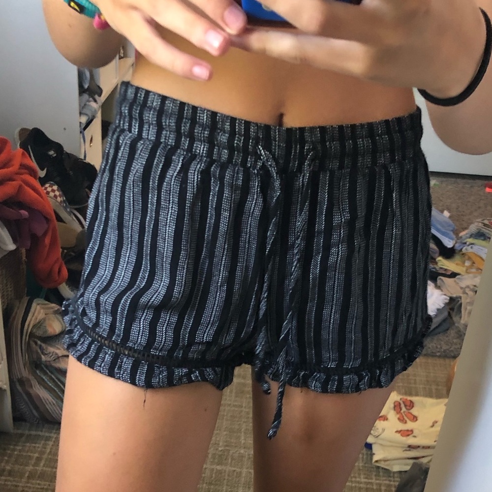 Black and white stripe comfy shorts